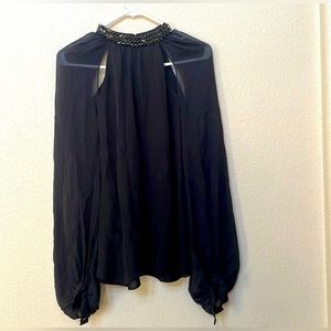 Haute Hippie Silk and Rhinestone Top Blouse